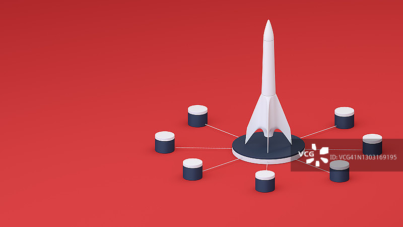 创意与想法：火箭3D启动概念图片素材
