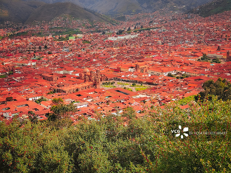 从上方俯瞰秘鲁库斯科图片素材
