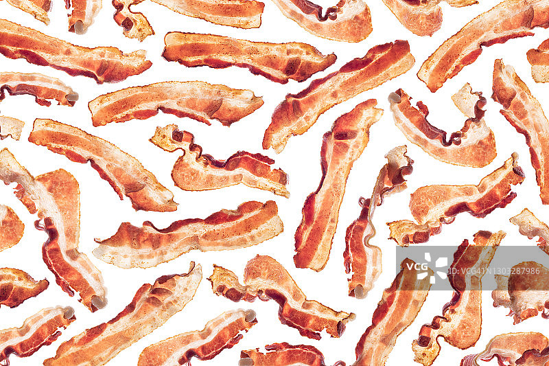 煮熟的培根片背光图案图片素材
