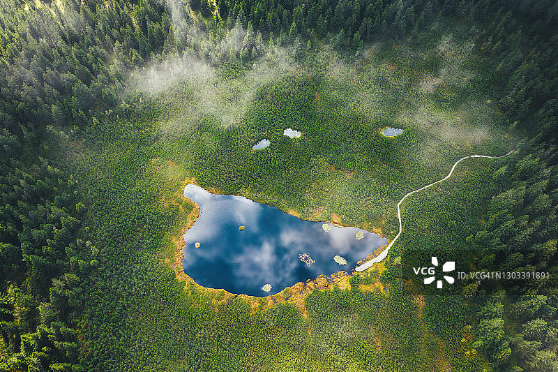 风景如画的山间湖泊图片素材