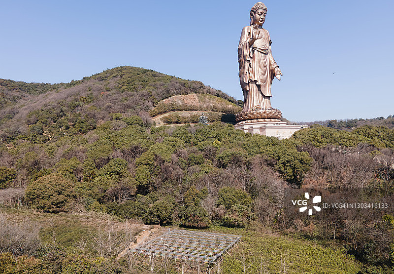 灵山大佛鸟瞰图图片素材