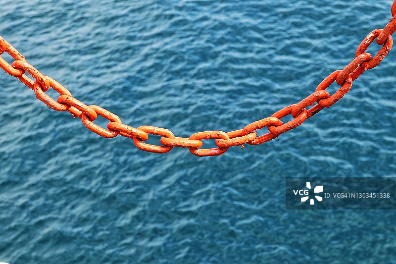 海边的链条特写图片素材