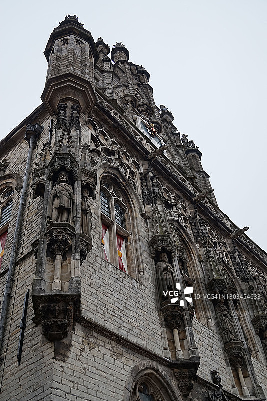 荷兰米德尔堡历史悠久的市政厅特写图片素材