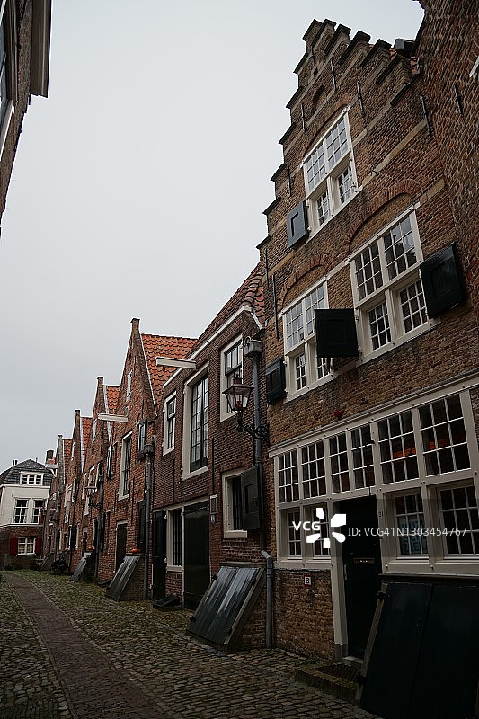 荷兰米德尔堡的库珀斯普特街概览图片素材