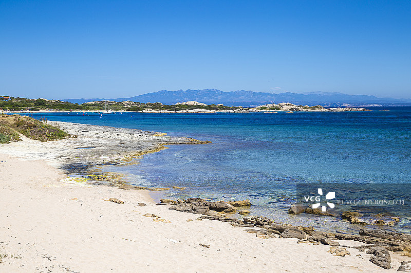 卡波泰斯塔，莱万特海滩，意大利撒丁岛圣特雷莎加卢拉，地中海，欧洲图片素材