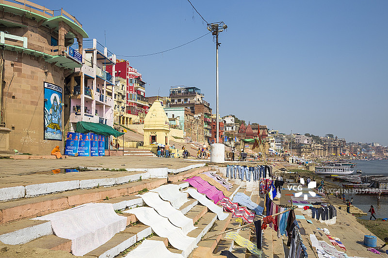 印度瓦拉纳西和恒河风光图片素材