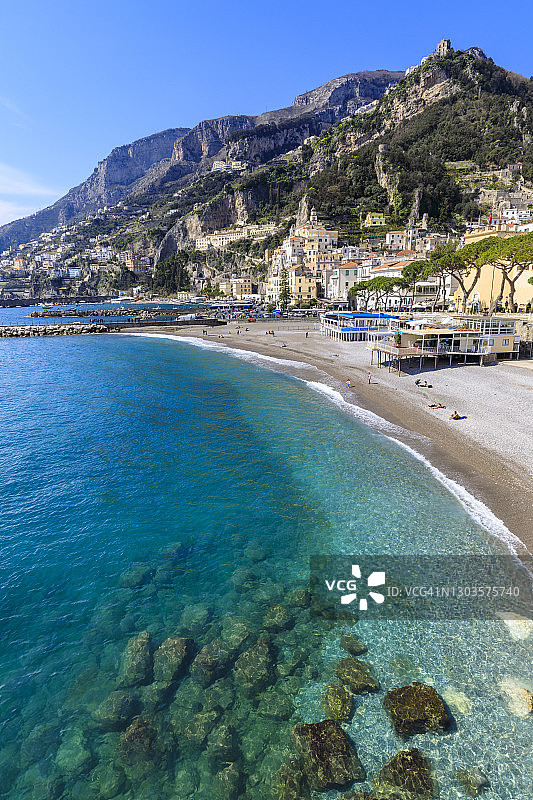 意大利阿马尔菲海岸的碧海蓝天图片素材