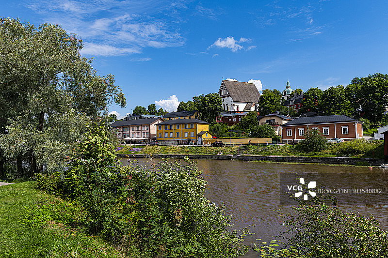 芬兰Poorvo木制城镇的波尔沃大教堂图片素材
