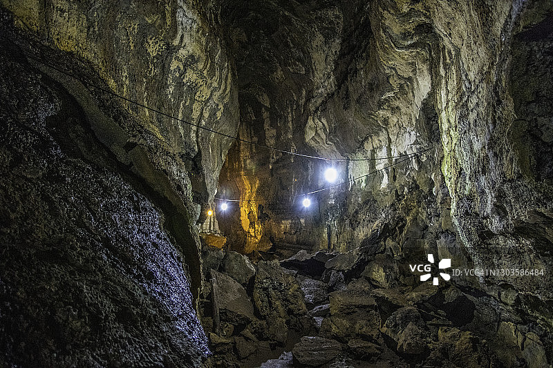 加拉帕戈斯群岛圣克鲁斯岛熔岩管（联合国教科文组织世界遗产，厄瓜多尔，南美洲）图片素材