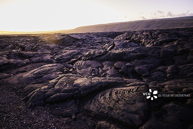 美国夏威夷火山国家公园熔岩流图片素材
