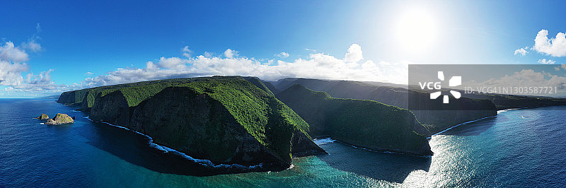 夏威夷大岛波罗陆山谷北岸航拍图片素材