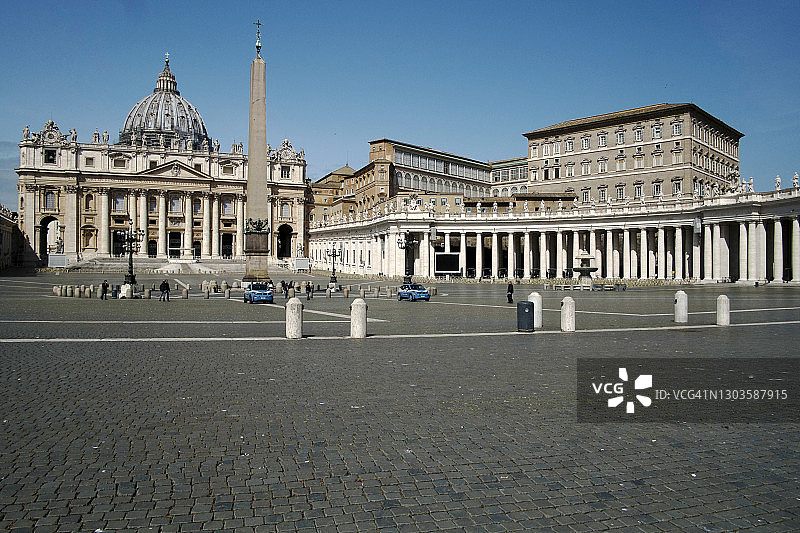 圣彼得广场、教皇宫、梵蒂冈（联合国教科文组织世界遗产）、罗马、拉齐奥、意大利、欧洲图片素材