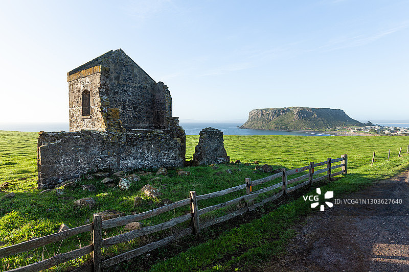 澳大利亚塔斯马尼亚西北部斯坦利的古老遗址图片素材