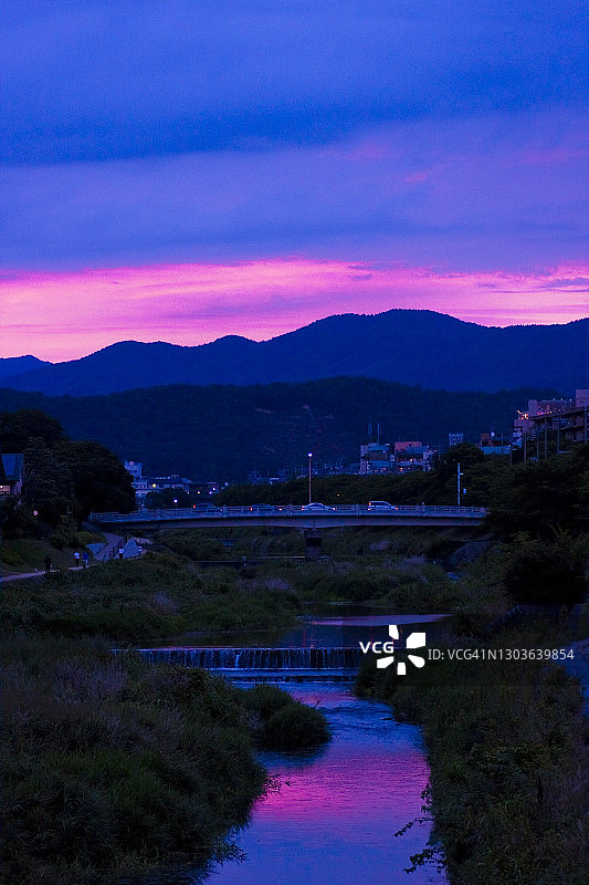 京都市鸭川的夏季景色图片素材