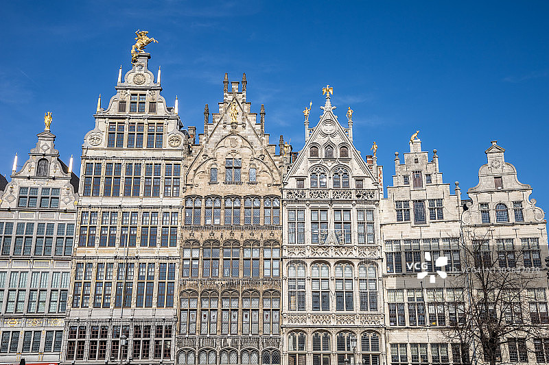 安特卫普大广场的行会建筑图片素材
