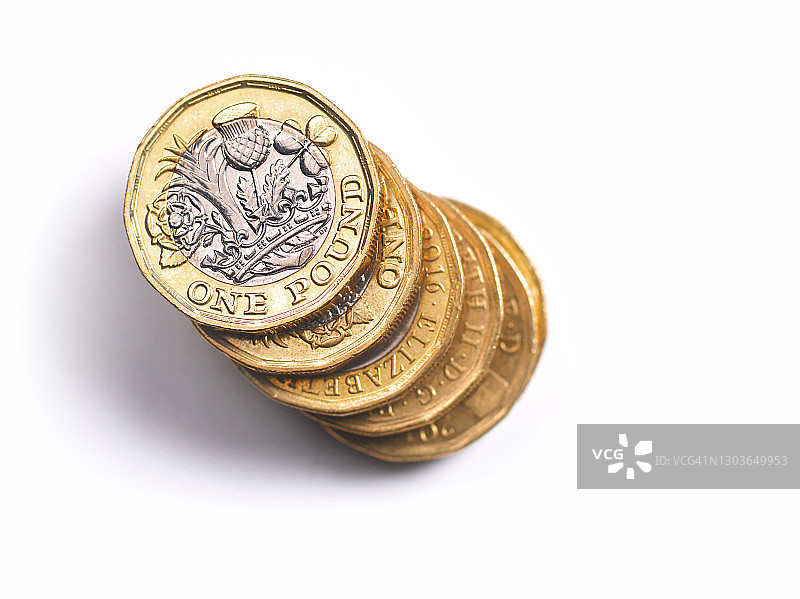 一堆英镑硬币图片素材