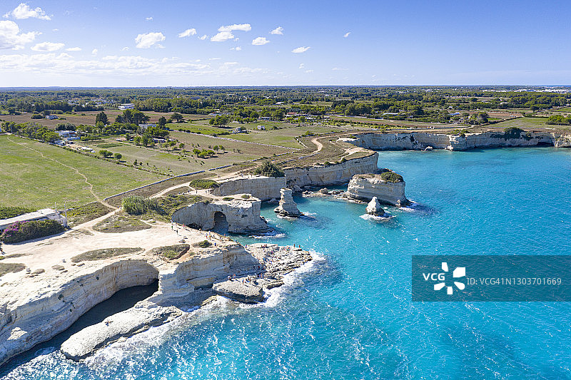 圣安德烈塔海岩柱，萨伦托，意大利图片素材