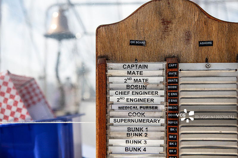 船员登上大型帆船图片素材