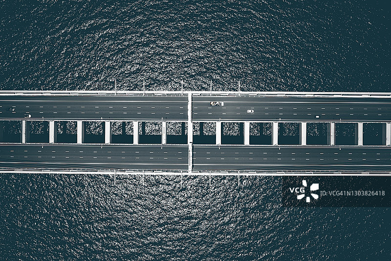 香港货运港口和公路桥梁图片素材