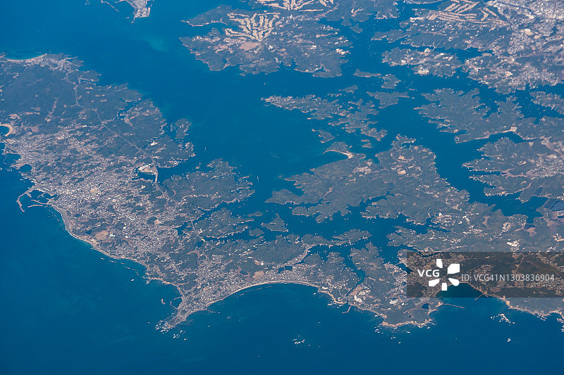 飞机航拍日本三重县志摩市图片素材