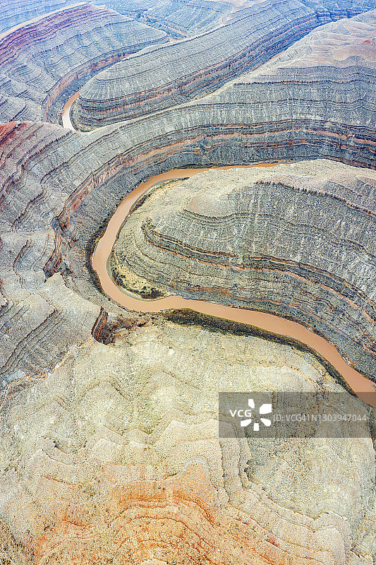 圣胡安河鹅颈湾航拍图片素材