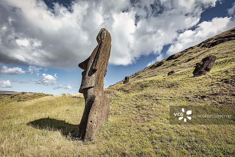复活节岛拉诺拉拉库石像图片素材