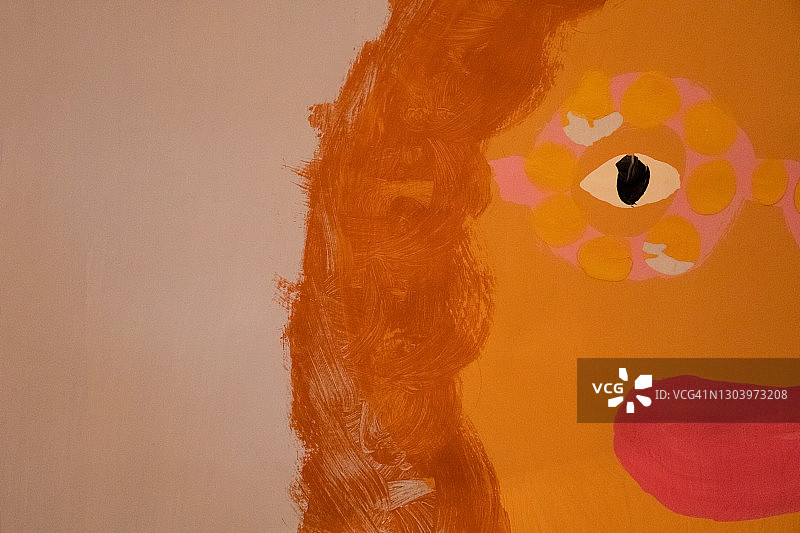 混血儿童自画像图片素材