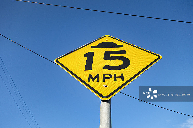 限速15英里标志图片素材