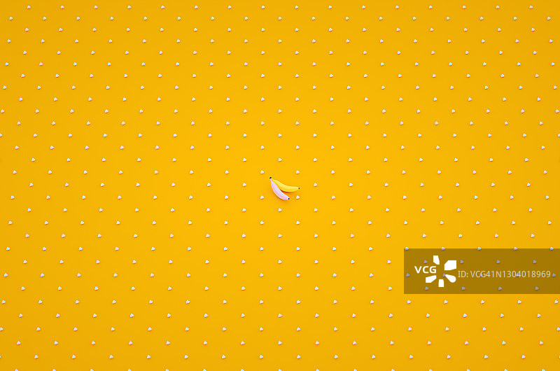 黄色背景上的紫色和黄色香蕉波普艺术3D渲染纹理图片素材