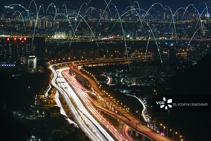 智能城市和通信网络概念图片素材