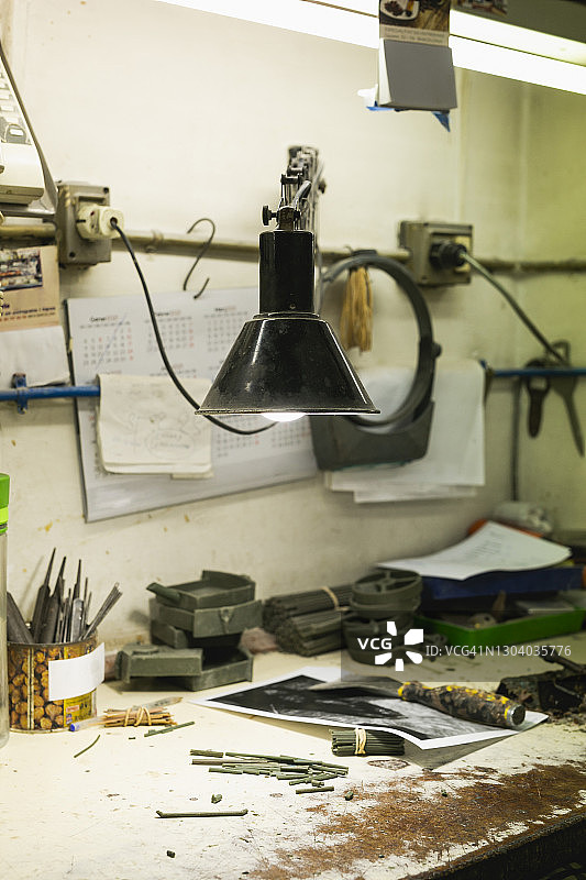 旧金属铸造车间的桌面图片素材