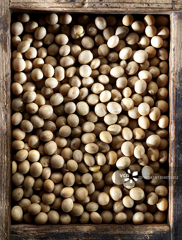 木箱里的豆类图片素材