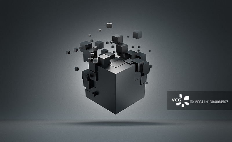未来立方体结构抽象3D渲染图片素材