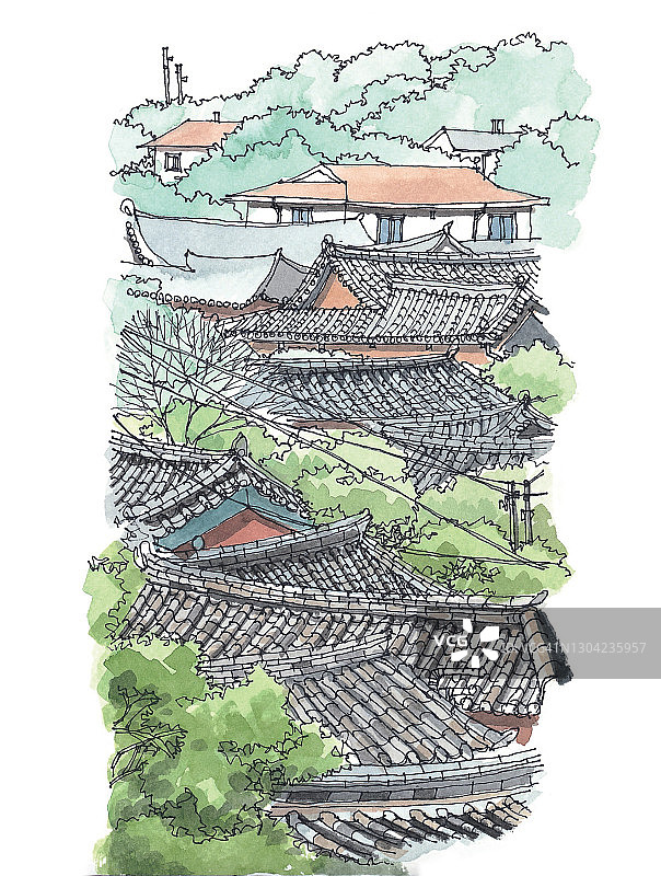 韩国首尔北村图片素材