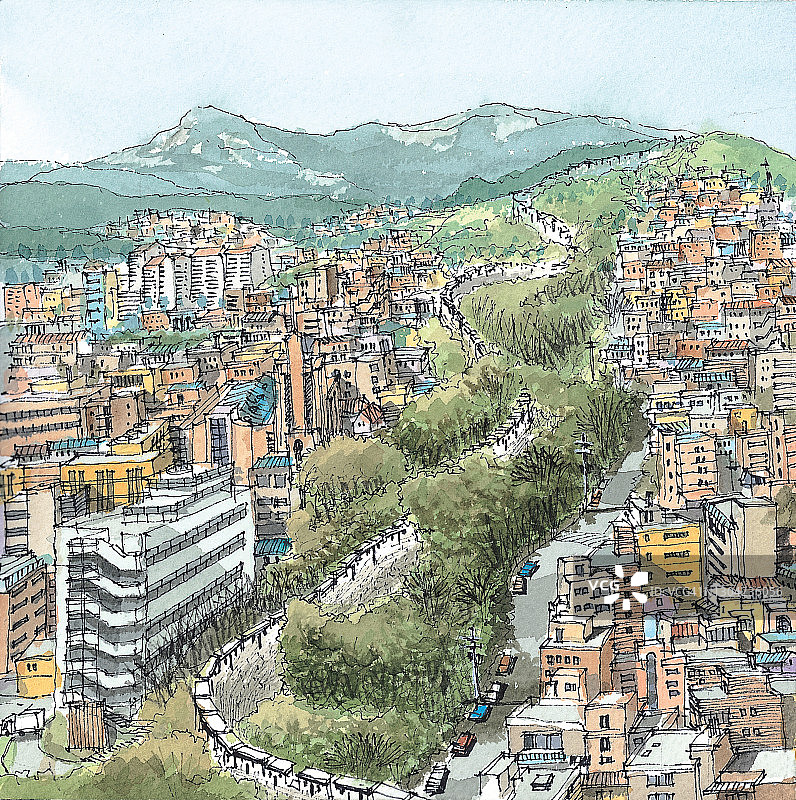 韩国首尔汉阳都城图片素材