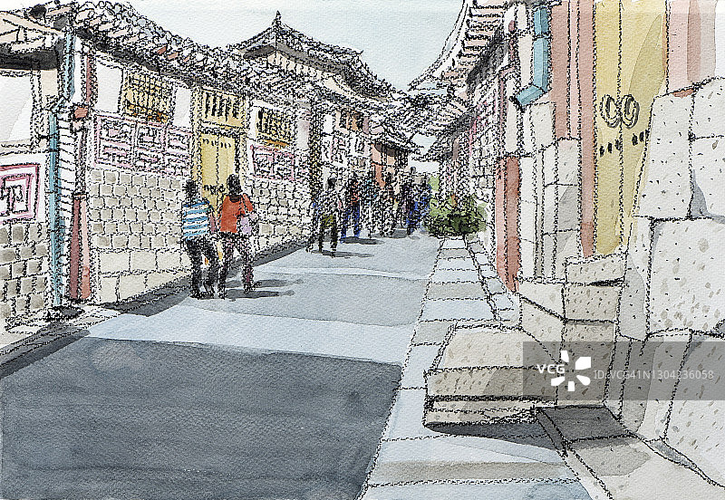 韩国首尔北村图片素材