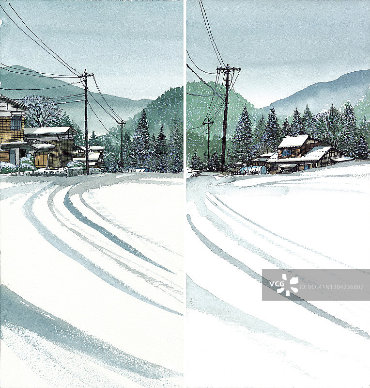 妻笼宿，日本长野县图片素材