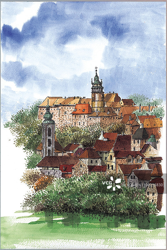 捷克克鲁姆洛夫城堡图片素材