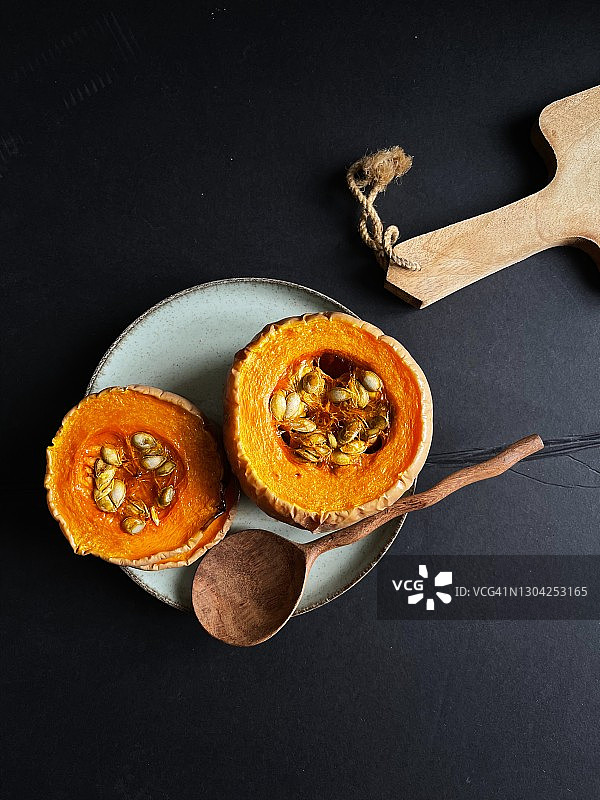 南瓜派静物（留白）图片素材