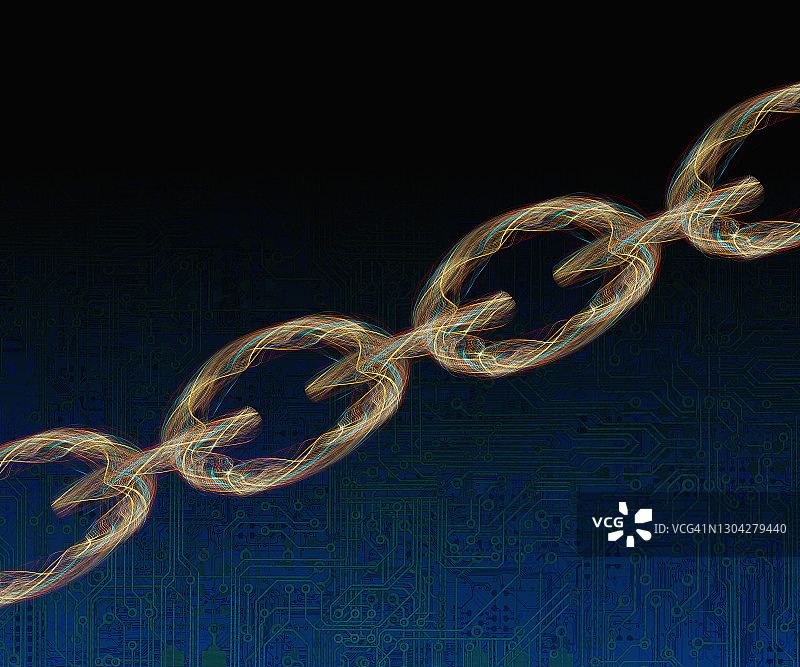 区块链技术连接图片素材