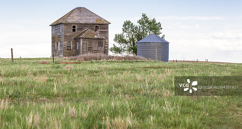 加拿大古老农舍的特写图片素材