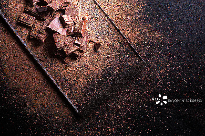 黑巧克力和可可图片素材