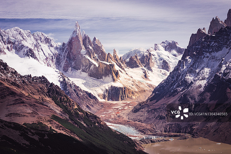 雪山风景全景背景图片素材