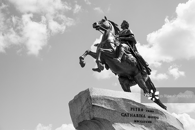 圣彼得堡的彼得大帝雕像图片素材