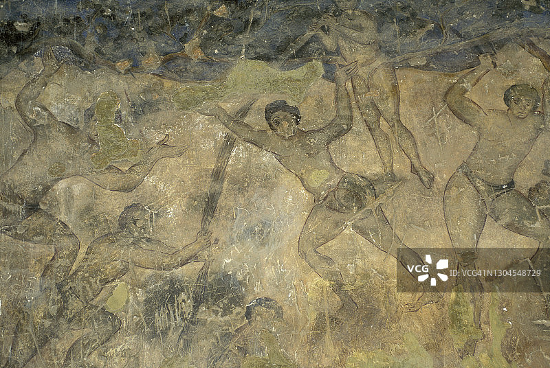 约旦安拉城堡的壁画图片素材