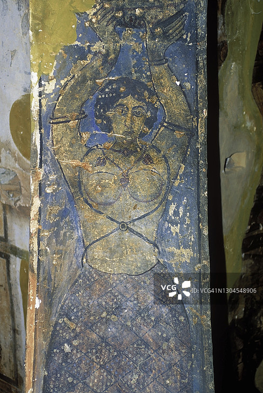 约旦安拉城堡的壁画图片素材