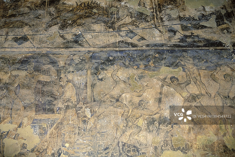 约旦安拉城堡的壁画图片素材