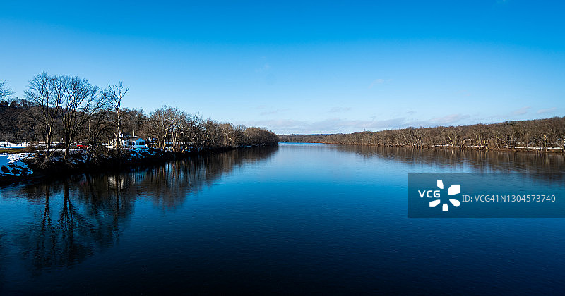 冬季的特拉华河图片素材