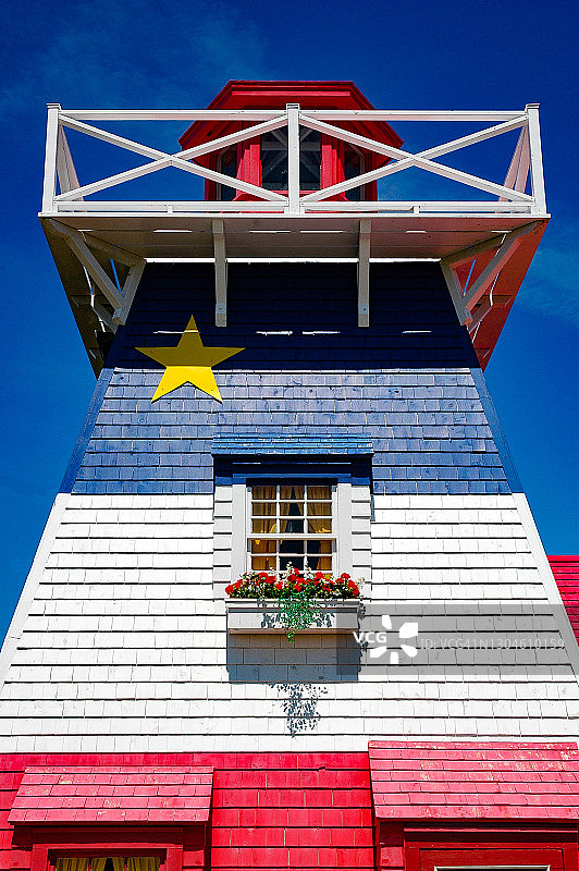 加拿大新不伦瑞克省格兰安斯阿卡迪亚文化色彩的灯塔图片素材