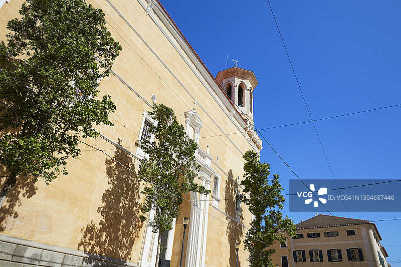 西班牙巴利阿里群岛梅诺卡马翁的圣玛利亚教堂图片素材